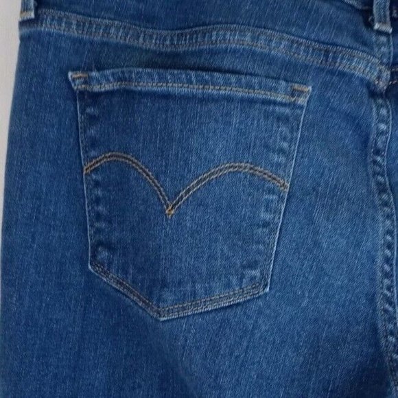 Levi's 711 Womens Dark Wash Distressed Whiskered Skinny Jeans Size 31 - Picture 3 of 10